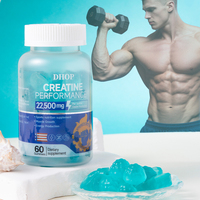 Gummies de soutien musculaire Performance : Créatine Monohydrate 750mg avec Électrolytes (Potassium, Sodium) pour l'entraînement sportif