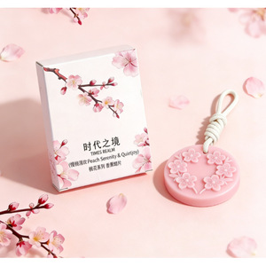 Tablette de cire parfumée Times Realm Peach Blossom avec impression en relief circulaire, décoration d'intérieur, pendentif parfumé, cadeau - Product Image 4