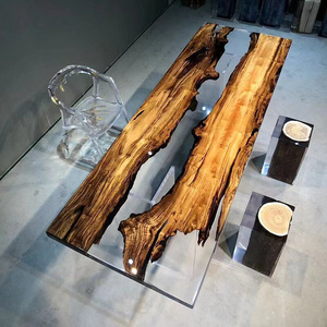 공장 도매 투명 에폭시 수지 사무실 테이블 가정 및 호텔 회의 식당 가구 - Product Image 4