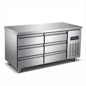 Table de travail réfrigérée professionnelle en acier inoxydable à température unique avec <span class=keywords><strong>tiroir</strong></span> congélateur à refroidissement par air - Product Image 3