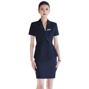 Women's <b>Summer</b> Suit Set Short Sleeve Professional Attire Hotel Uniform 2025 Polyester Fiber - Product Image 5