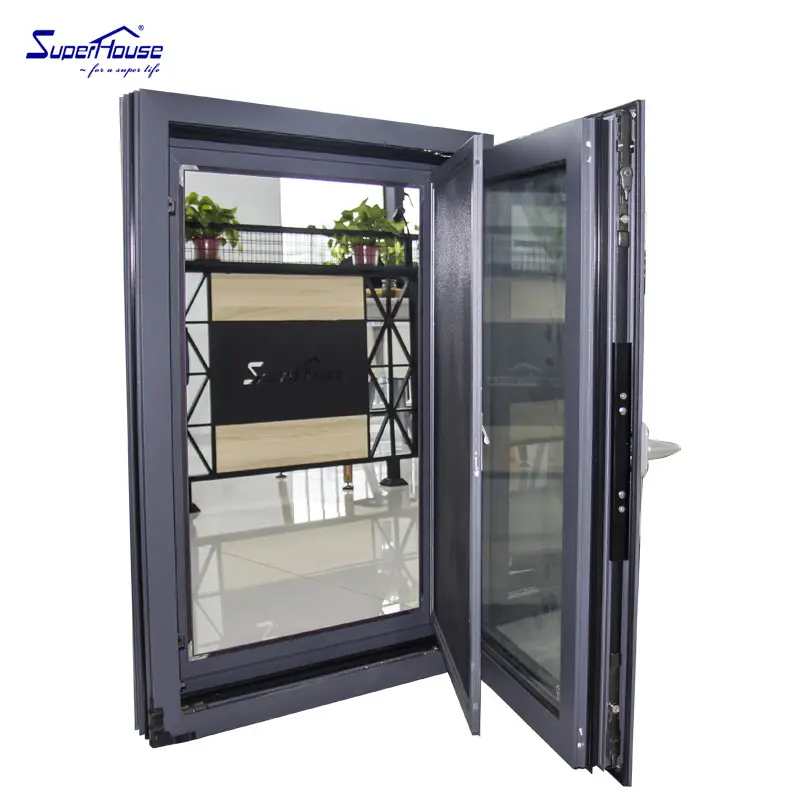 Panels Windows and Doors Superhouse High Impact Hurricane Resistant Glass Stainless Steel Horizontal Aluminum Window Modern