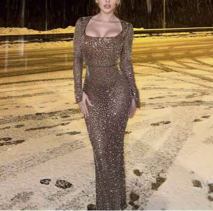 Shop Our Nude Dress Long collection for elegant occasions