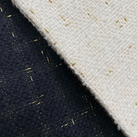 Tissu en tweed mélangé à carreaux tissés style Chanel pour manteaux, costumes et sacs pour femmes C-1