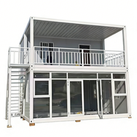 Maison conteneur extensible à 2 étages, maison préfabriquée de luxe de petite taille pour hôtel ou bureau
