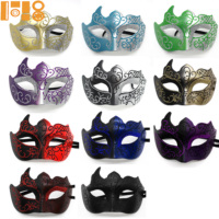 Masque de carnaval pour homme, peint à la main, style Venise, demi-visage, multicolore, idéal pour Halloween, vente en gros