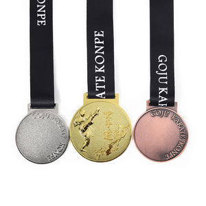 工場カスタムスポーツメダル金属亜鉛合金ダイスタンピング3Dゴールドシルバー銅メダル柔道空手テコンドー賞メダル - Product Image 3