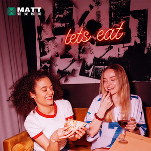 Let's Eat <strong>Funny</strong> Rustic Neon <strong>Sign</strong> for <strong>Kitchen</strong> Housewarming Farmhouse Cooking Dining Room Breakfast Restaurant Wall Decor Home - Product Image 1