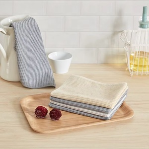 Serviettes de cuisine et de fenêtre lavables à rayures assorties, chiffons en microfibre pour voiture, qualité fabuleuse, prix d'usine - Product Image 1