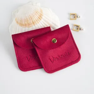 Bolsa de Terciopelo Cuadrada, Duradera y Reutilizable para Joyería, con Cierre de Botón a Presión, Embalaje de Terciopelo Suave para Pulseras, Collares, Pendientes y Anillos - Product Image 5