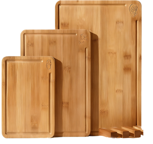 Ha Le Stock Carbonized Bamboo Chopping Blocks Cutting <b>Board</b> (3-Piece) Foldable Non-Slip <b>Mat</b> 1.5cm Thick Rectangle Customizable - Product Image 2