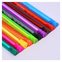 Stylo à bille créatif anti-perte, joli stylo à bille de couleur claire, tube triangulaire