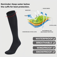 Chaussettes montantes anti-coupure pour jeunes, 100 % imperméables, respirantes, séchage rapide, 3 couches, pour trail running, randonnée, escalade, anti-rayures