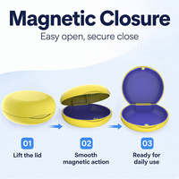 Boîte de rangement ronde pour aligneurs dentaires avec fermeture magnétique, idéale pour les patients orthodontiques, les cliniques et l'usage domestique (vente en gros)