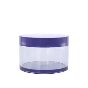 OEM OEM OEM Hard PET material injected plastic empty cosmetic face cream jar 200g with smooth ABS closure for packaging