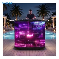 VISLAT Cabine de DJ portable ultime avec écran couleur pour postes de travail mobiles, table d'affichage LED compacte et pliable
