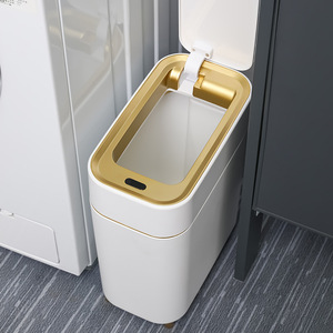 Poubelle intelligente à capteur, étroite, en plastique, 10L, automatique, rectangulaire, pour usage domestique et chambre à coucher - Product Image 1