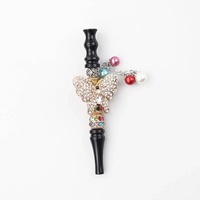 Porte-cigarette perlé de strass colorés en alliage de zinc, embout de chicha papillon, briquets arabes pour accessoires de fumeur