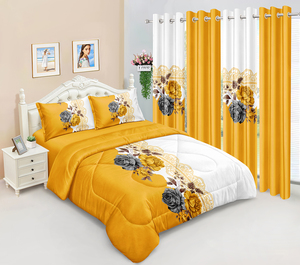 Nhà Máy 8Pcs Vua Kích Thước Comforter Bộ Bộ Đồ Giường Với Được Trang Bị Tấm Sang Trọng Bông Duvet Bộ Đồ Giường Đặt Với Rèm Cửa - Product Image 4