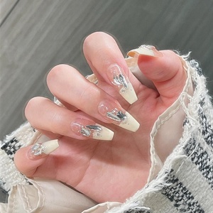 <span class=keywords><strong>Ongles</strong></span> artificiels de luxe faits à la main à presser, avec strass, en <span class=keywords><strong>acrylique</strong></span>, à couverture complète, avec <span class=keywords><strong>kit</strong></span> de pose - Product Image 5