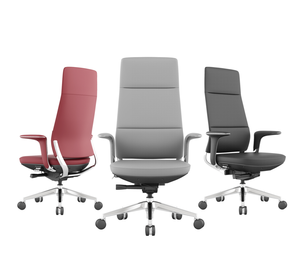 Silla Ejecutiva de Cuero Ajustable de Diseño Moderno de Fábrica con Cuero Genuino de Primera Calidad y Reposabrazos Ajustables Cómodos - Product Image 1