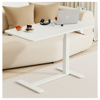 Bureau debout Mobile de levage pneumatique réglable en hauteur Table mobile à une jambe Table de bureau à roues à colonne unique