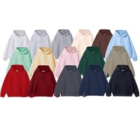 Sweat à capuche pour homme en coton pur doublé de polaire, couleur unie, coupe ample avec poche, sur mesure, pour l'automne et l'hiver