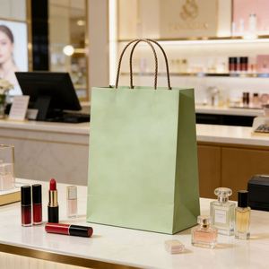 Custom-Printed Logo Size Eco-Friendly Kraft Paper Shopping Bags Luxury Gift & Retail <b>Packaging</b>, Multiple Colors Available - Product Image 5