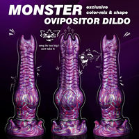 Dildo de Monstruo Alienígena de Fantasía con 4 Bolas y 3 Huevos, Juguete Sexual de Silicona Suave a Prueba de Agua para Mujeres y Hombres