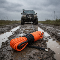 Monster4WD 50 ft 1/4 Inch Câble de treuil synthétique pour chasse-neige ATV et treuil électronique