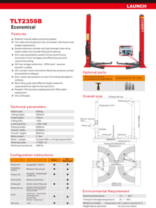 רכב השיגור tlt240sb 2 פוסט lifter מכונית מעלית ponte סולולבטורה 4000 ק "ג גרר פוסט מכונת הרמה - Product Image 3