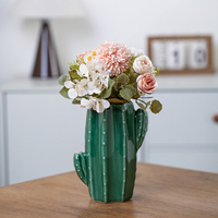 Vase en céramique créatif européen en forme de cactus, ornement décoratif