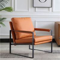 Fauteuil en métal pour bureau, maison et salon, siège rembourré, design classique et décontracté, confortable, structure robuste