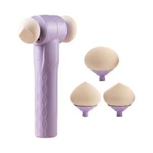 Outil de beauté électrique vibrant 3D rechargeable pour usage humide et sec, applicateur de fond de teint et de poudre en plastique - Product Image 1