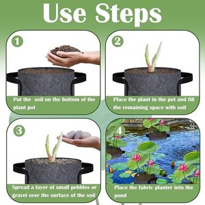 Pots <span class=keywords><strong>pour</strong></span> plantes aquatiques <span class=keywords><strong>pour</strong></span> <span class=keywords><strong>bassin</strong></span>, pots en tissu réutilisables <span class=keywords><strong>pour</strong></span> plantes aquatiques, paniers <span class=keywords><strong>de</strong></span> culture respirants <span class=keywords><strong>pour</strong></span> plantes d'étang avec poignées - Product Image 2