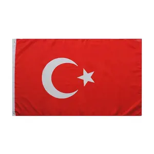 Bendera Negara Besar Bendera Nasional Turki Bintang Bulan Merah Putih 3X5 Kaki