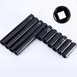 Electric Wrench Socket 1/2 Inch Hex Extended Industrial Grade Metric Black Steel Socket Wrench for Scaffolder Carpenter Use - Product Image 2