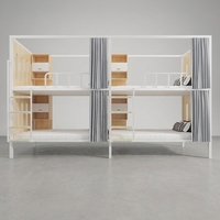 Lits superposés métalliques modernes et minimalistes de type capsule pour dortoirs scolaires, hôtels, appartements, chambres commerciales et lofts