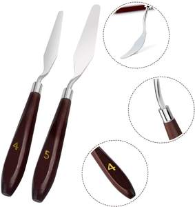 Xyj ensemble de couteaux de peinture à l'huile, couteaux, <span class=keywords><strong>Palette</strong></span> en acier inoxydable, couteaux à spatule minces et flexibles avec manche en plastique pour la peinture à l'huile 5 pièces - Product Image 3
