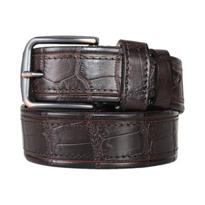 Cinturón de diseñador de cocodrilo para hombre, correa de piel de vaca de grano completo, cinturones de accesorios de cuero genuino de primera capa para cinturón de hombre - Product Image 2