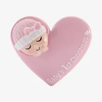 Cadeau personnalisé de Noël : Adorable bébé avec bonnet dans un cœur, ornement de Noël personnalisé pour la famille