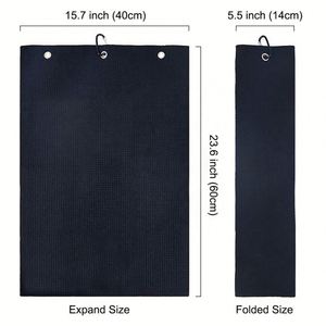 Serviettes de nettoyage pour sacs de golf personnalisées avec logo, en microfibre gaufrée, serviette de sport avec mousqueton - Product Image 2