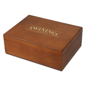 DS Modern Hot Stamping Logo 6 Compartments Gift Packaging Handmade Hand Made MDF Tea Bag Organizer Wood Storage Box