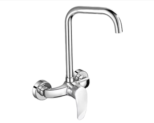 Robinet <span class=keywords><strong>de</strong></span> cuisine mural en laiton personnalisé en usine, avec cartouche céramique, pour eau chaude et froide, design moderne - Product Image 2