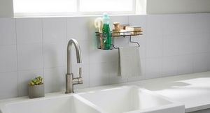 Porte-serviettes mural en métal avec étagère de rangement, design minimaliste noir pour salle de bain, support fixe pour serviettes de bain - Product Image 3