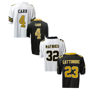 Maillot de football américain cousu en gros à bas prix New <span class=keywords><strong>Orleans</strong></span> 4 Carr 7 Hill 12 Olave 23 Lattimore 32 Mathieu 56 Davis - Product Image 3