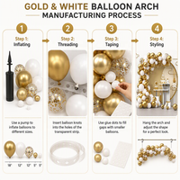 Bouquet de ballons dorés, cadeaux pour événements, costume d'arrière-plan de scène, fournitures de fête, décoration de mariage