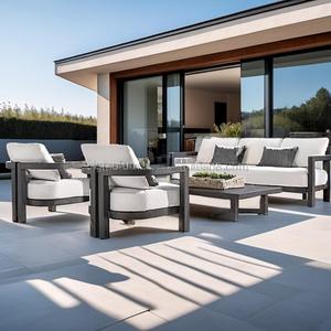 Muebles de jardín de lujo Sofá de aluminio para exteriores Muebles Patio Sillón Sofá <span class=keywords><strong>y</strong></span> juego de mesa - Product Image 1