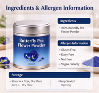 Pasokan Pabrik Bubuk Bunga Butterfly Pea Grosir Bunga Butterfly Pea Bubuk Biru MOQ Rendah