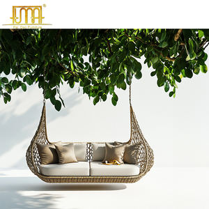 Balançoire de canapé à bascule en rotin en osier de jardin extérieur pour le salon - Product Image 5